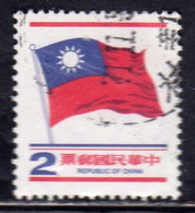 REPUBLIC OF CHINA CINA TAIWAN 1978 1980 NATIONAL FLAG 2$ USATO USED OBLITERE' - Gebraucht