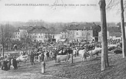 CHATILLON-sur-CHALARONNE - Champ De Foire Un Jour De Foire Aux Bestiaux - Châtillon-sur-Chalaronne