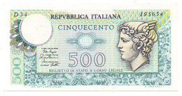 REPUBBLICA ITALIANA  500 LIRE Mercurio  FDS - Autres & Non Classés