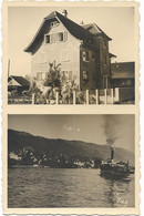 ZUG: 2-Bild-AK Mit Privathaus Und Dampfschiff ~1935 - Zugo