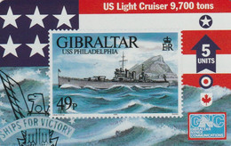 GIBRALTAR. GIB-58. Warships 1996. USS Philadelphia. (608L). 5000 Ex. (003). - Gibilterra