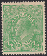 Australia 1914-24 MH Sc #19 1/2p George V Green Variety - Nuovi