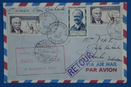 R17 FRANCE BELLE LETTRE 1957 IER VOL PARIS DJAKARTA   + AFFRANCHISSEMENT INTERESSANT - 1927-1959 Lettres & Documents