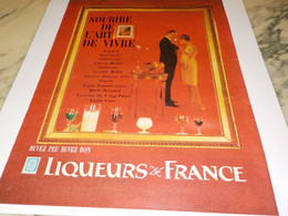 ANCIENNE PUBLICITE ART DE VIVRE LIQUEURS  DE FRANCE  1961 - Poster & Plakate