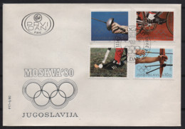 2978 Yugoslavia 1980 Summer Olympic Games In Moscow FDC - FDC