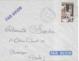 1956 / Enveloppe Avion / Cachet Saint-André / Réunion / Timbre 40 F Surchargé 8 F CFA / Exp Permaye à Saint-Anuré - Otros & Sin Clasificación