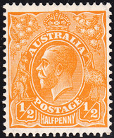 Australia 1931-36 MH Sc #113 1/2p George V Orange Variety - Neufs