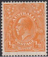 Australia 1931-36 MH Sc #113 1/2p George V Orange - Mint Stamps