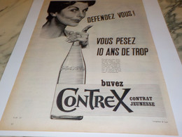 ANCIENNE PUBLICITE DEFENDEZ VOUS  EAU CONTREXEVILLE  1961 - Posters