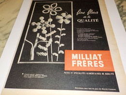 ANCIENNE PUBLICITE FINE FLEUR DE LA QUALITE PATES MILLIAT FRERES 1961 - Poster & Plakate