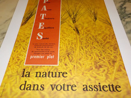 ANCIENNE PUBLICITE PATES ALIMENTAIRE  1961 - Manifesti