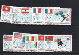 OLYMPICS - YEMEN  KINGDOM - 1968 -  GRENOBLE OLYMPICS FLAGS  SET OF 10  MINT NEVER HINGED - Winter 1968: Grenoble