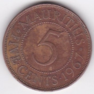 Ile Maurice , 5 Cents 1967 , Elizabeth II, KM# 34 - Mauricio