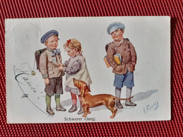 CPA - ILLUSTRAREUR Karl Feiertag - Enfants Et Teckel - Schwerer Gang - Feiertag, Karl