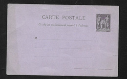 Entier Postal N° 89-CP1 Carte Postale Sage 10 Cent Noir Sur Lilas Neuf  B/TB Voir Scans  - Standard- Und TSC-AK (vor 1995)