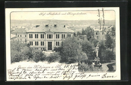 AK Kitzingen A. M., Kgl. Realschule Und Kriegerdenkmal - Kitzingen