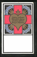 AK München, Orts-Sammel-Komitee Vom Roten Kreuz, Schriftzug Auf Goldenem Herz - Croix-Rouge