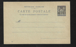 Entiers Postaux Carte 89-CP5 Sage 10 Cts Sur Vert Référence 016 Neuf  B/TB Voir Scans  - Cartes Postales Types Et TSC (avant 1995)