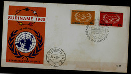 SURINAM 1965 FDC YEAR OF INTERNATIONAL COOPERATION VF!! - Surinam