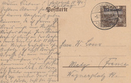 Sarre Entier Postal Saarbrücken Pour La France 1921 - Interi Postali