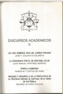 DISCURSOS ACADEMICOS II LOS CIEN PRIMEROS AÑOS DEL CORREO PERUANO  DE JOSE COLARETA COLARETA  ICONOGRAFIA POSTAL DE CRIS - Thématiques