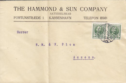 Denmark THE HAMMOND & SUN COMPANY Fortunstræde Brotype Ia KJØBENHAVN K.K.B. 1911 Cover Brief ASSENS (Arr.) 2x Fr. VIII. - Covers & Documents