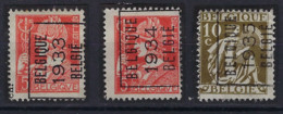 KANTDRUK 3 Zegels TYPO Allen Voorafgestempeld BELGIQUE / BELGIE Met Nrs. 261 , 278 En 293   ; Staat Zie Scan ! - Typografisch 1932-36 (Ceres En Mercurius)
