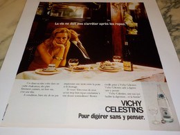 ANCIENNE PUBLICITE  AU RESTAURANT VICHY CELESTINS 1974 - Poster & Plakate