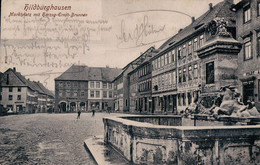 Hildburghausen, Marktplatz Mit Herzog-Ernst-Brunnen. 1904. - Hildburghausen