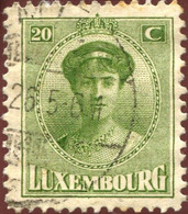 Pays : 286,04 (Luxembourg)  Yvert Et Tellier N° :   154 (o) - 1921-27 Charlotte De Face