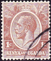 KENYA & UGANDA 1922 KGV 1c Pale-Brown SG76 FU - Kenya & Uganda