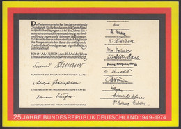 Germany Bonn 1974 / 25 Years Of Federal Republic Of Germany / 25 Jahre Bundesrepublik Deutschland / Coat Of Arms - Autres & Non Classés