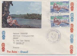 POLYNESIE N° 34x 2 / LETTRE POUR PARIS :C à D Du 21-3-1972 LITUTOA-RAIATEA / ILES -SOUS-LE-VENT - Brieven En Documenten