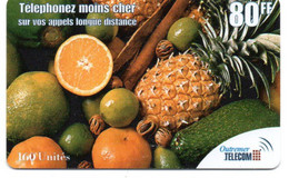 Ananas  Pamplemousse Fruit Exotique Carte Prépayée Outremer 80 FF Card (D 704) - Levensmiddelen