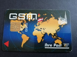 OOSTENRIJK  USED  SIM CARD   GSM  IHRE POST (WORLDMAP)   DIFFERENT CHIP  ** 5424** - Oesterreich