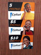 3  Prepaidcards Zambia  Celtel Used  Rare - Zambie