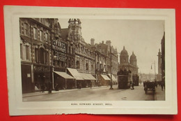 J2- United Kingdom, England Vintage Postcard- Hull, King Edward Street - Hull