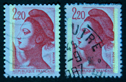 1985 Liberté De Gandon N°2376 (type I) 2 Variétés Phosphore - Oblitérés