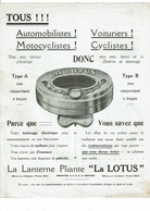 Lanterne Pliante LA LOTUS Automobile Moto Bicyclette Motocyclette Voiturier éclairage - Sports & Tourisme