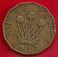 GRANDE-BRETAGNE 3 PENCE - 1937 - F. 3 Pence