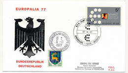 BELGIQUE - Env. Affr 5F Europalia 1977 - Bruxelles - 17/9/1977 + Cachet Conseil De L'Europe Strasbourg - Storia Postale