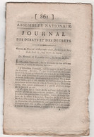REVOLUTION FRANCAISE JOURNAL DES DEBATS 28 09 1791  AIDES PENSIONS - BARRERE DE VIEUZAC - IMPOTS - ROBESPIERRE SOCIETES - Giornali - Ante 1800