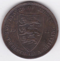 Jersey 1/12 Shilling 1911 George V, En Bronze , KM# 12 - Jersey