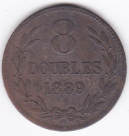 Guernesey 8 Doubles 1889 H. Bronze . KM# 7 - Guernesey