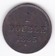 Guernesey 1 Double 1885 H, En Cuivre , KM# 10 - Guernsey