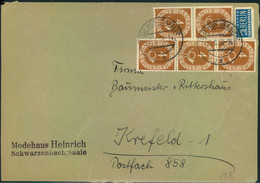 1953, POSTHORN, 5-mal 4 Pfg. Auf Fernbrief Ab SCHWARZENBACH (SAALE) - Otros & Sin Clasificación
