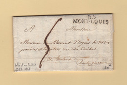 Mont-Louis - 65 - Pyrenees Orientales - 1818 - Lettre D'un Soldat - 1801-1848: Precursores XIX