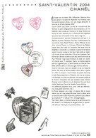 France Document Officiel Philatélique De La Poste 2004 Coeur Coeurs Saint Valentin Chanel Parfum Timbre N° 3632 3633 - Documentos Del Correo