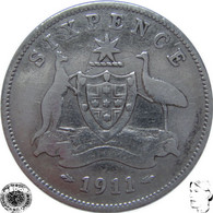 LaZooRo: Australia 6 Pence 1911 VF - Silver - Sixpence