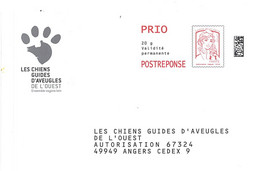 D1273 - Entier / Stationery / PSE - PAP Réponse Ciappa - Chiens Guides D'aveugles - Agrément 169963 - Prêts-à-poster:Answer/Ciappa-Kavena